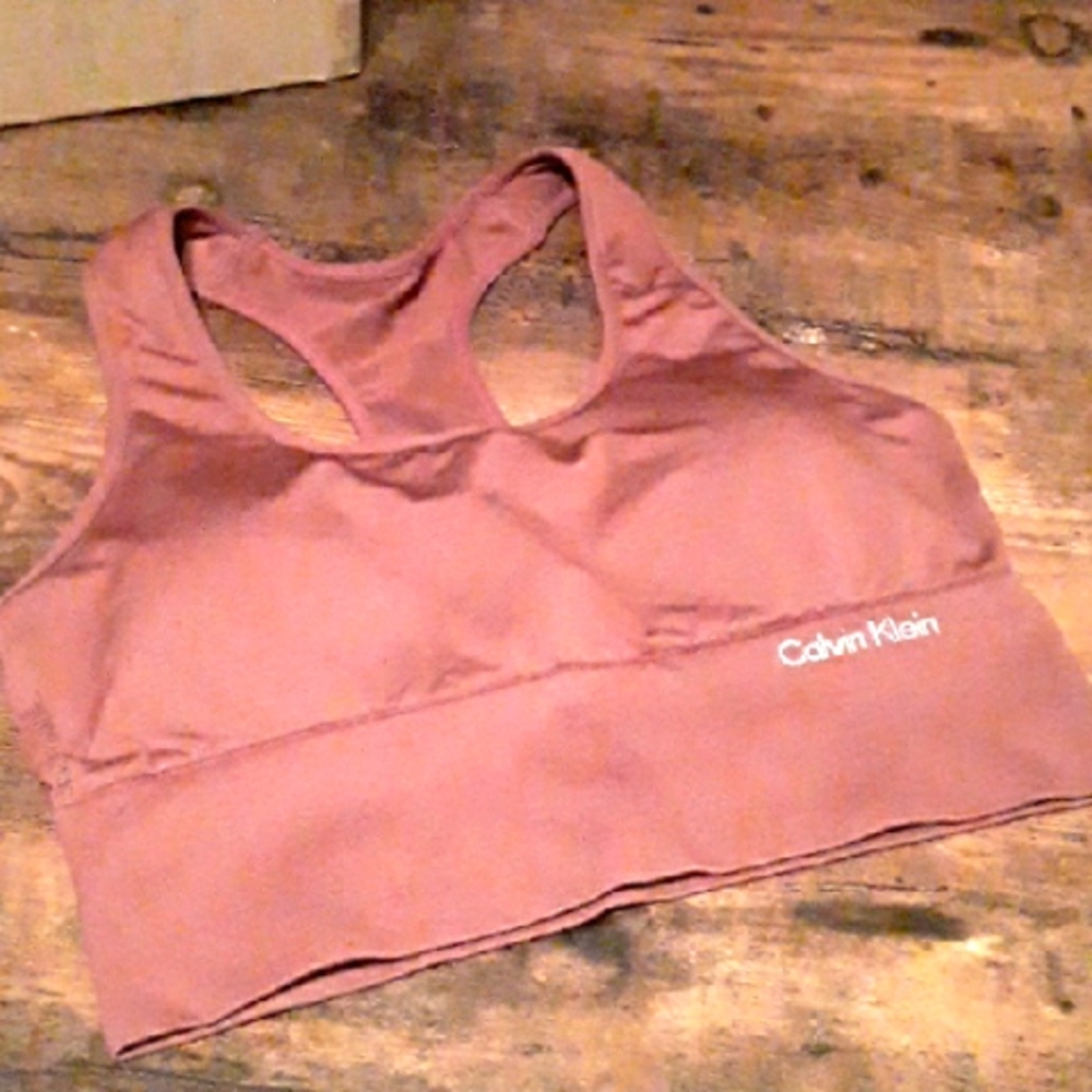 NWOT Small Brown Calvin Klein Padded Wirefree Sports Bra